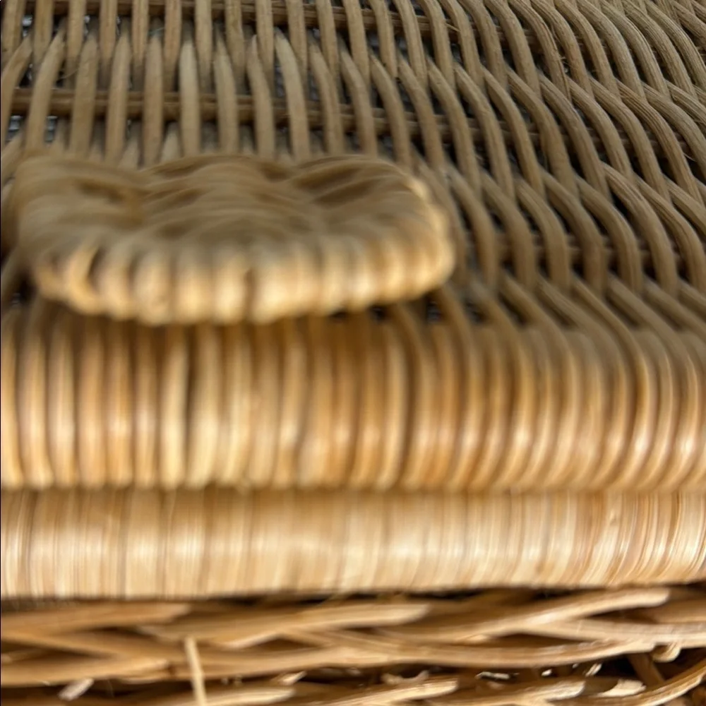 Two Adorable Vintage Elephant Design Wicker Storage Trunks/Baskets - Brown